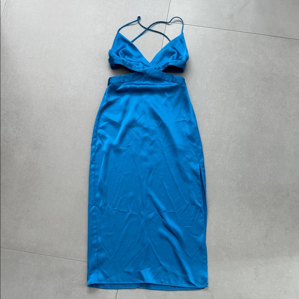 Zara Vibrant Blue Backless Dress